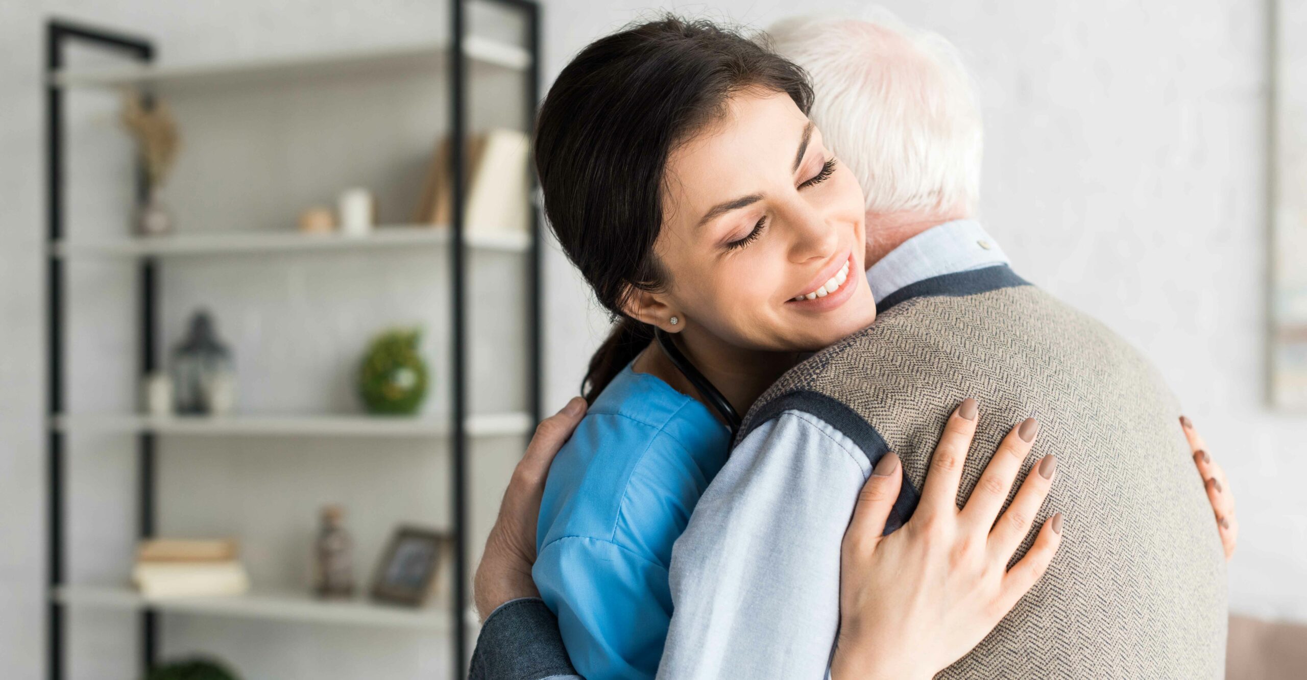 Hospice Healthcare Two People Hugging