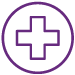 Medical cross contained in circle.