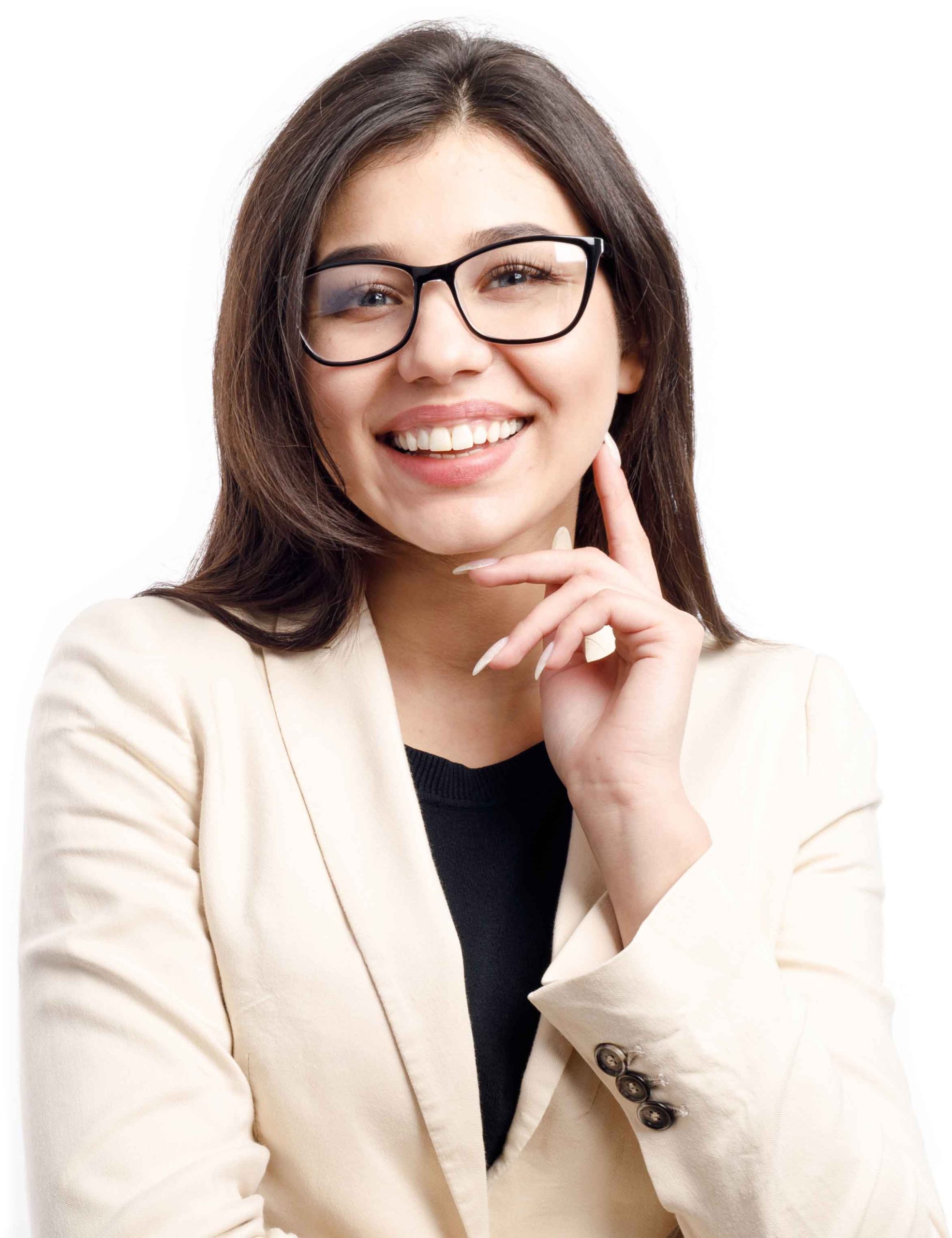 <br />
Women's naturopathic doctor smiling, wearing glasses and casual business attire.