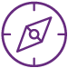 Line art of compass navigation pointer.