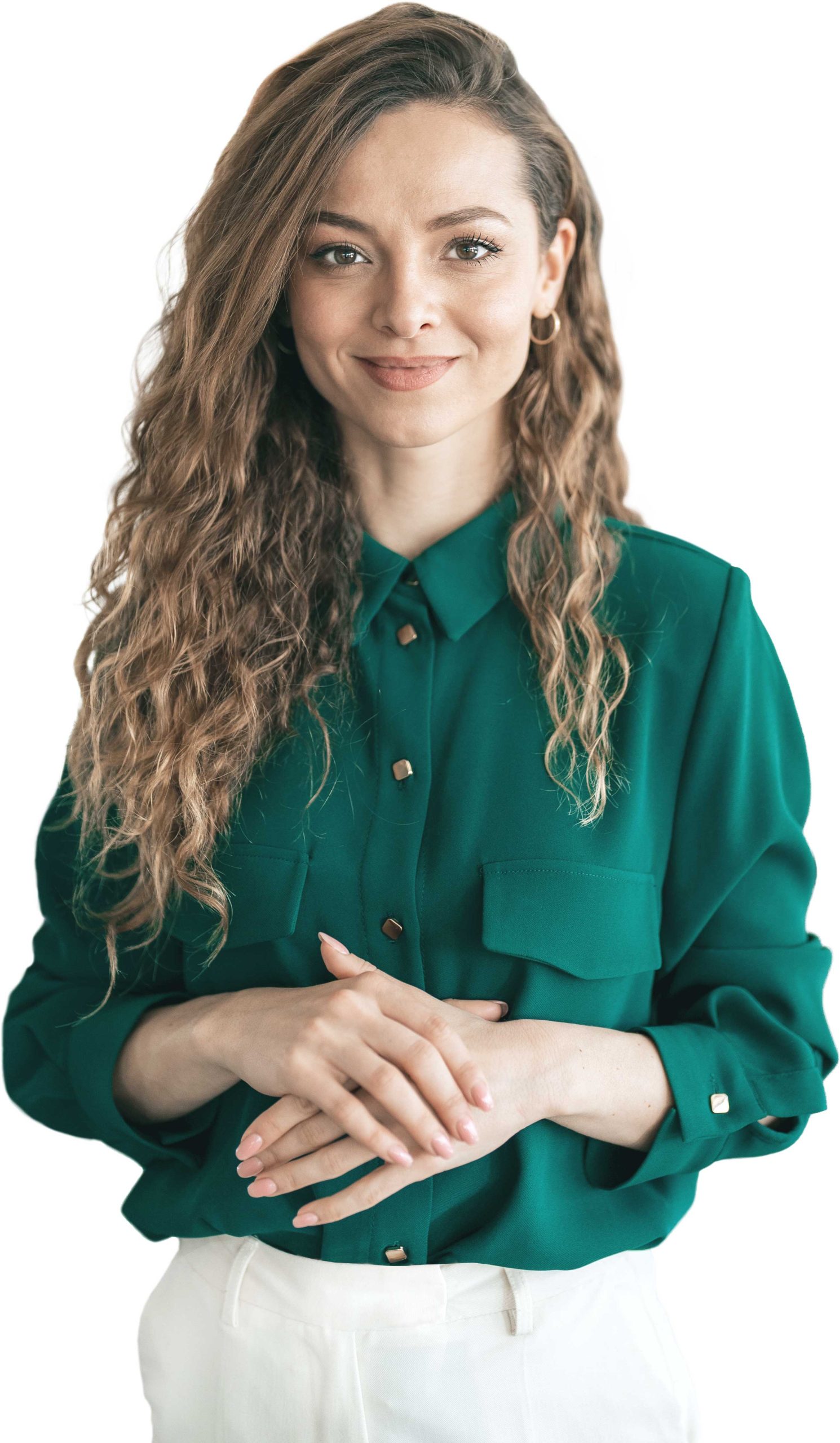 Woman smiling having found outstanding healthcare marketing